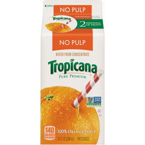 Tropicana Pure Premium JUICE ORANGE 100% PURE PREMIUM SINGLE SERVE CARTON