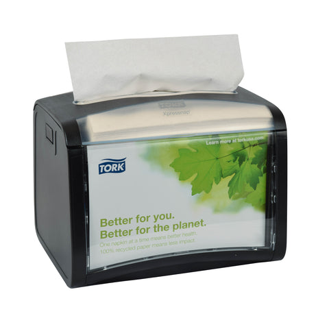 Essity Tork Xpressnap Plastic Black Tabletop Napkin Dispenser -- 4 per case