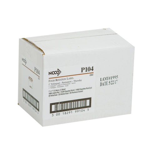 National Checking Company Dateit Brown Trilingual Permanent Label - Thursday, 1 x 1 inch -- 1000 per case.