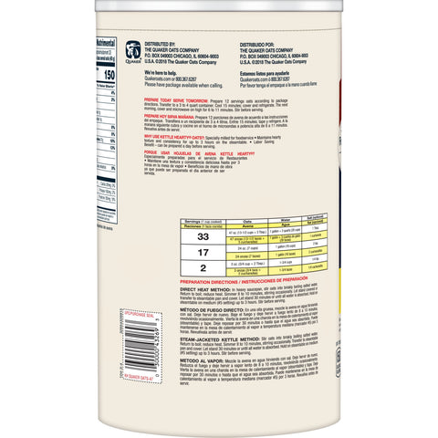 Quaker® CEREAL STEAMTABLE KETTLE HEARTY CANISTER