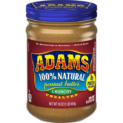 Adams PEANUT BUTTER NATURAL CRUNCHY UNSALTED