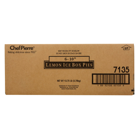Sara Lee Chef Pierre Lemon Icebox Condensed Pie, 10 inch -- 6 per case.
