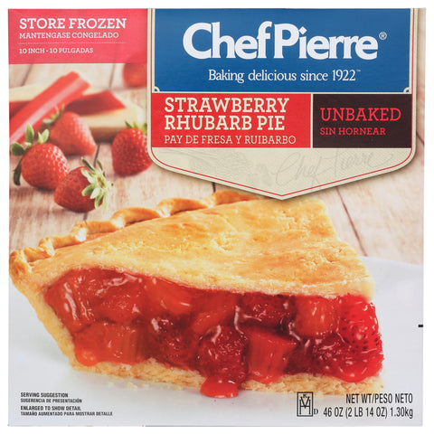 Pie Strawberry Rhubarb Fruit Traditional Unbaked 10