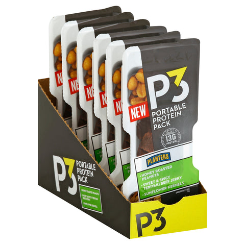 Snack P3 Convenience Meal Sweet & Spicy Teriyaki Beef Jerky Honey Roasted Peanuts