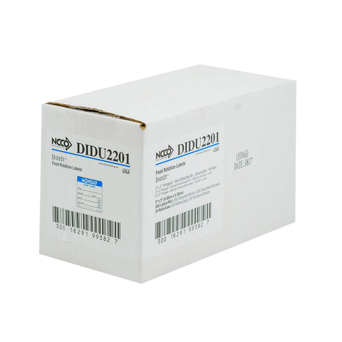DateIt™ LABEL DISSOLVABLE USE BY MONDAY BLUE 2X2