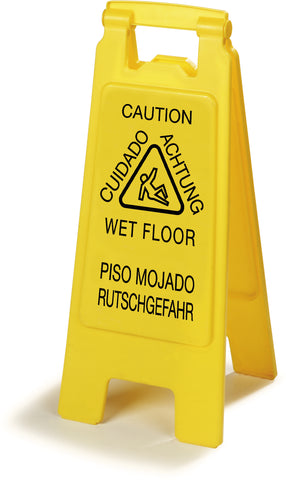 Carlisle SIGN WET FLOOR 2 SIDE YELLOW CDN