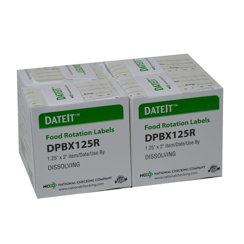 National Checking LABEL ITEM/DATE/USE BY DISSOLVING .25X2