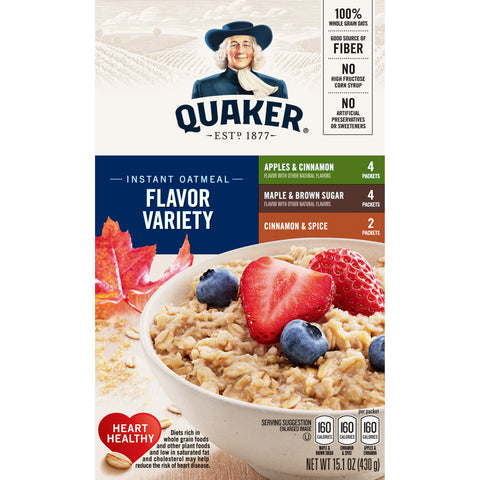 Quaker® CEREAL INSTANT OATS VARIETY PACK 15.1 OZ