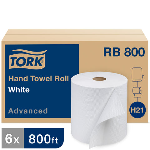 Towel Roll Non Perforated White 7.85x800