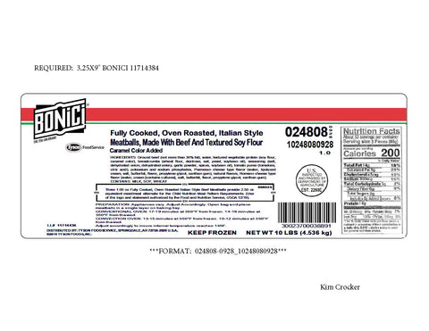 Meatball Beef Italian Cn Fc 1 Oz 024808-0928