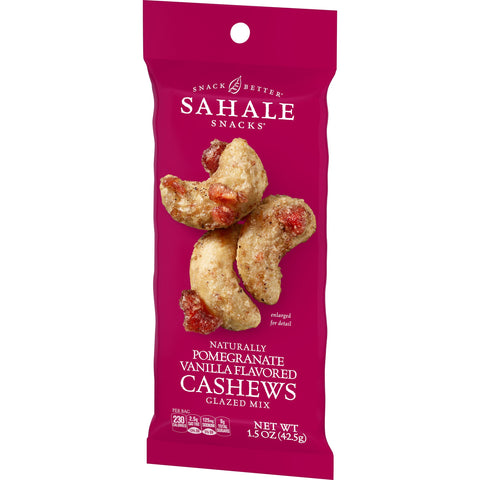 Sahale Snacks Naturally Pomegranate Vanilla Flavored Cashews Glazed Mix, 1.5 Ounce -- 108 per case.