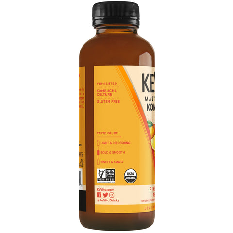 Drink Kombucha Pineapple Peach Glass
