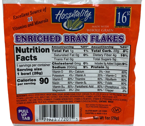 Hospitality CEREAL BRAN FLAKE WHOLE GRAIN BOWL PACK