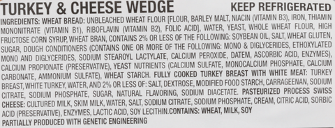 Sandwich Turkey & Cheese On Wheat Bread Wedge 301043-012-1