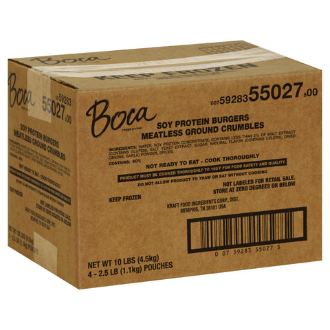 Boca Meatless Ground Crumbles, 2.5 pound -- 4 per case