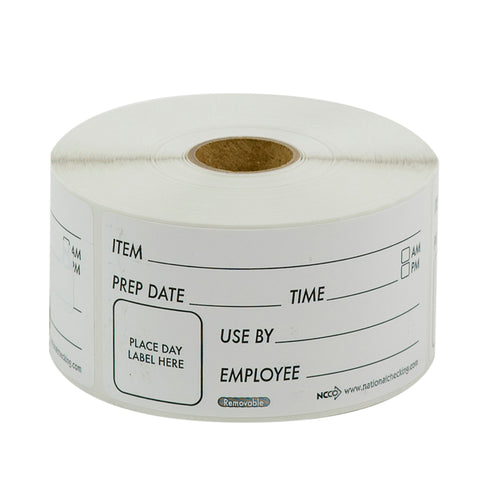 National Checking LABEL REMOVEABLE PREP USE BY 2X4