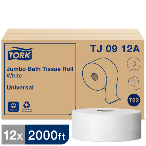 Tissue Bath Jumbo Roll White 1 Ply
