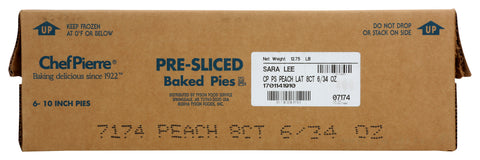 Chef Pierre Pre Sliced Pre Baked Peach Lattice Pie -- 6 per case.
