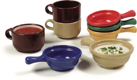 Carlisle BOWL SOUP HANDLED LENNOX BROWN 8 OZ