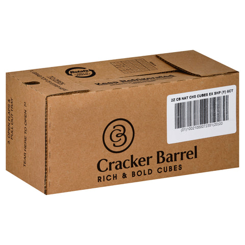Cracker Barrel Cubes, Extra Sharp Yellow Cheddar, 2 Ounce -- 6 per case