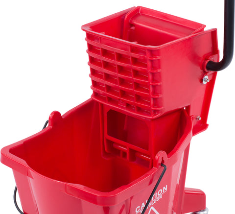 Carlisle MOP BUCKET W/ SIDE-PRESS WRINGER RED 26 QUART