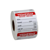 Label Trilingual Item/date/use By Removable Red Wednesday 2x2