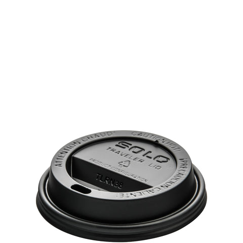 Lid Plastic Dome Traveler Black F/ 8 Oz
