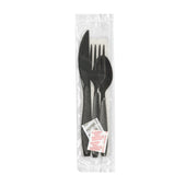 Cutlery Kit Heavy Weight Black F-k-s Napkin 9x13 S&p