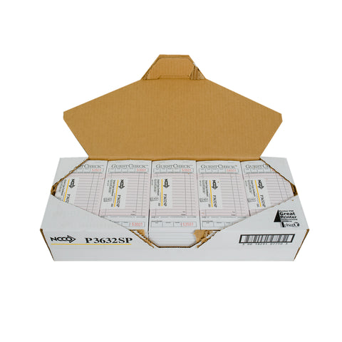 National Checking Medium Pink 1 Part Cardboard Guest Check, 6.75 x 3.5 inch -- 2500 per case