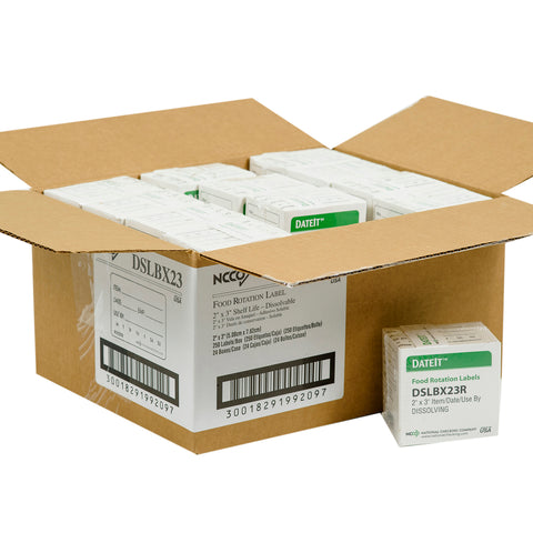 National Checking Rectangle Generic Shelf Life Dissolving Label, 2 x 3 inch -- 250 per case
