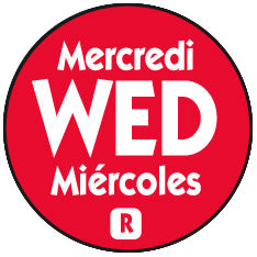 Label Wednesday Trilingual Removable Red 3/4