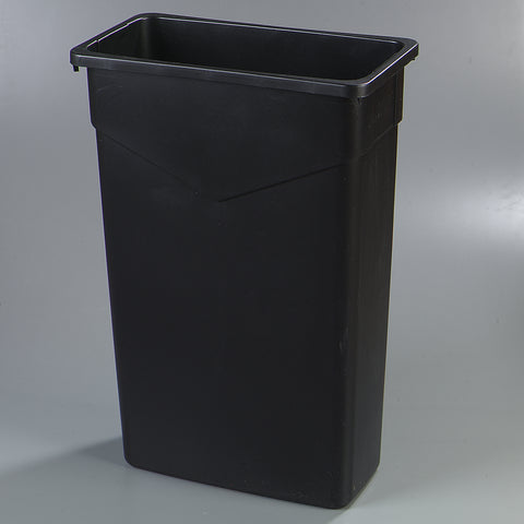 Carlisle CONTAINER WASTE TRIMLINE™ RECTANGLE TRASH CAN BLACK 23 GAL