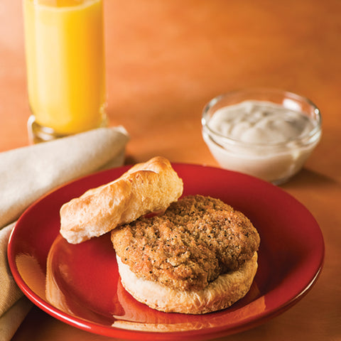 APF Blue Label BEEF BREADED COUNTRY FRIED STEAK FRITTER FOR BISCUIT FC 2.5 OZ 10000000988