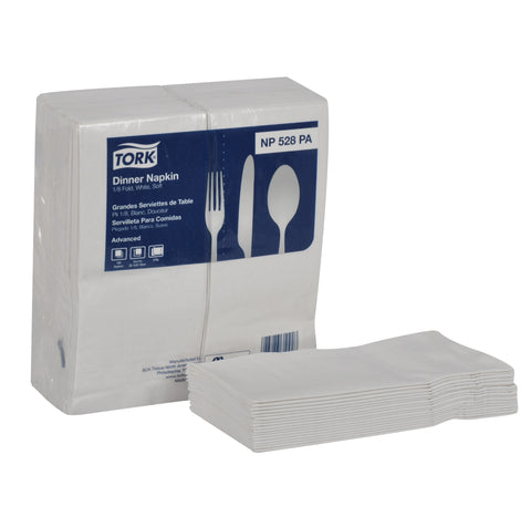 Napkin Dinner 15x17 White 2-ply 1/8 Fold