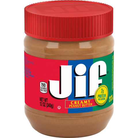 Jif Creamy Peanut Butter, 12 Ounce -- 12 per case.