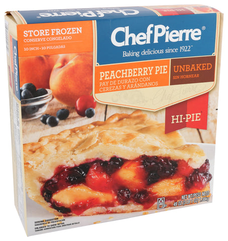 Sara Lee Chef Pierre Peachberry High Pie, 10 inch -- 6 per case.