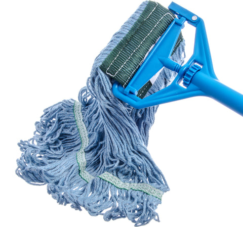 Mop Wet Medium Looped-end W/ Green Band Blue