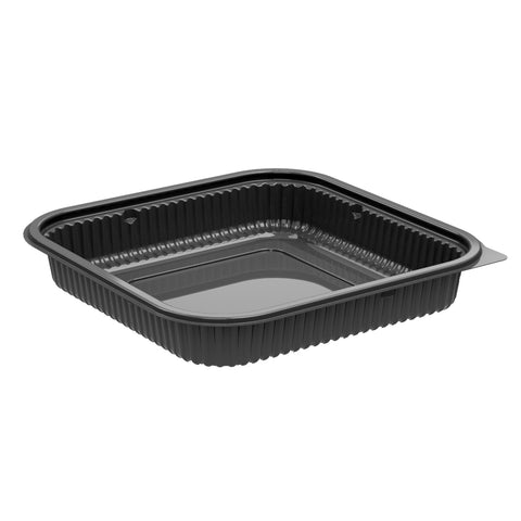 Container Plastic Square Black 1-compartment Base 8.5x8.5 36 Oz