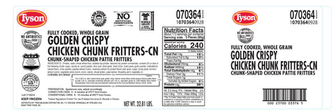 Chicken Nugget Whole Grain Golden Crispy 0.70 Oz 70364-0928